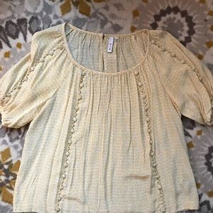 Anthropologie 100% Silk Butter Yellow Top Size 10